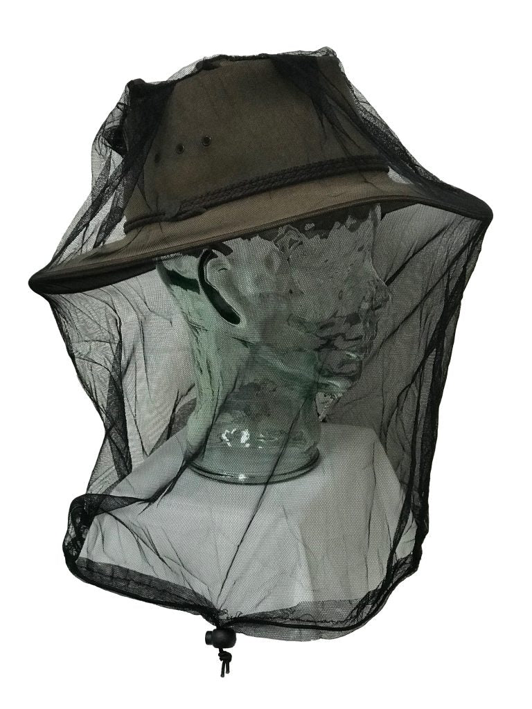 AOS Mosquito Mozzie Fly Insect Head Net XL Design No Holes 60cm with Draw String
