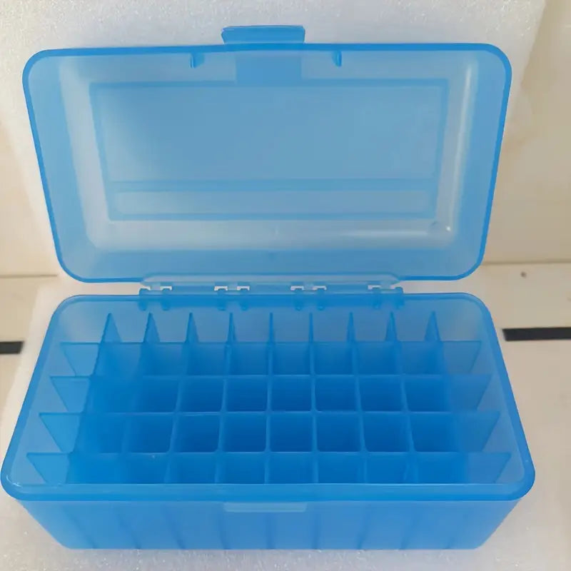 Blue PP Round Flip-Top Ammo Box, 50-Count