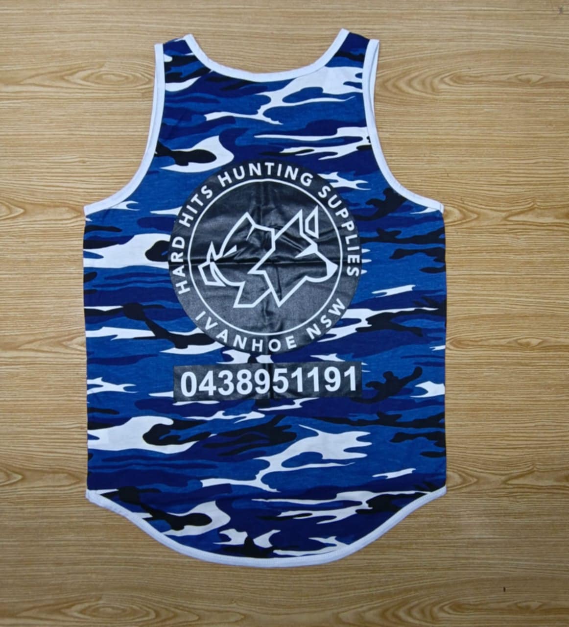 Hard Hits Hunting Supplies Singlets Blue Camo