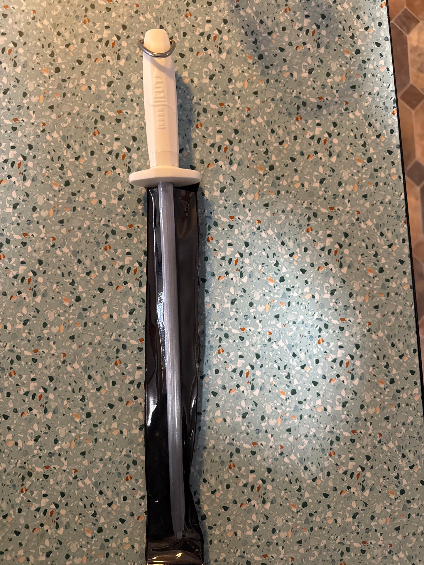 SICUT Sharpening Steel – Medium Cut – 10″ Honing Rod – white Handle