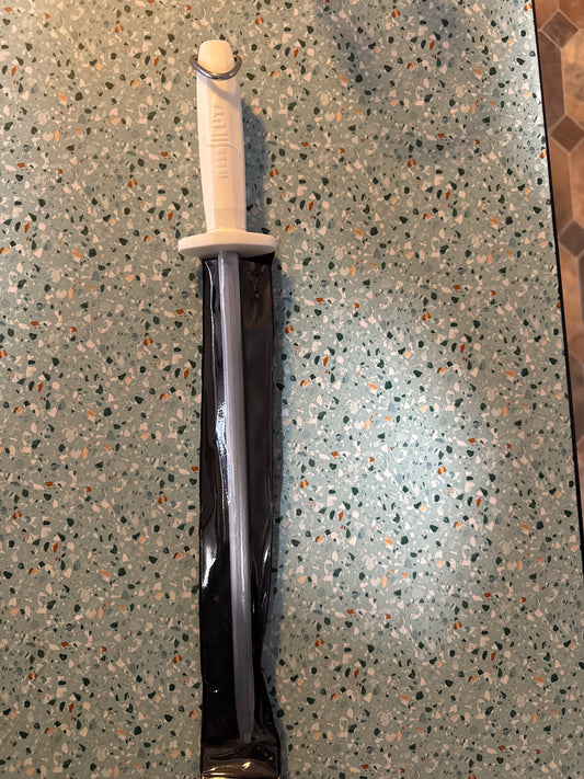SICUT Sharpening Steel – Medium Cut – 10″ Honing Rod – white Handle