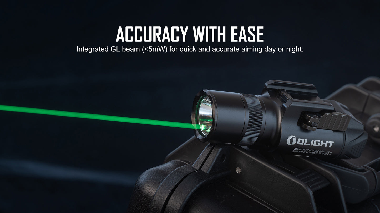 Olight BALDR Pro Rechargeable Rail Mount Light with Green Laser - 1350Lm