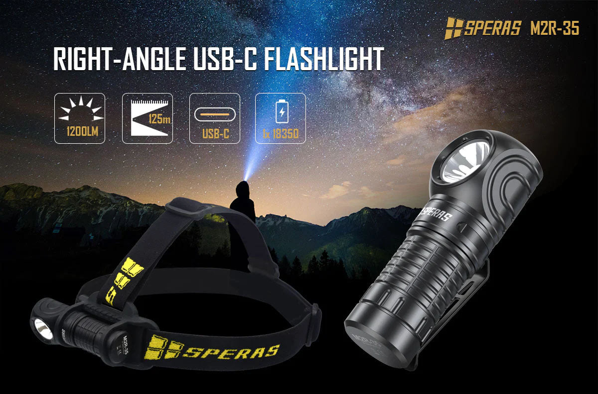 Speras M2R-35 Magnetic Base Torch Headlamp Combo