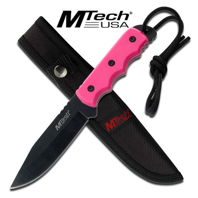 MTech Pink Handle Fixed Blade Knife