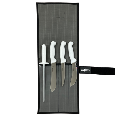 SICUT 4 Piece Butchers Knife Package – White Handle