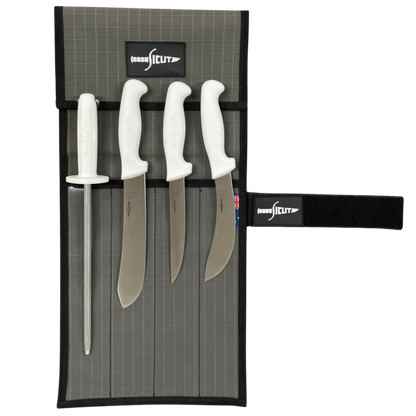 SICUT 4 Piece Butchers Knife Package – White Handle
