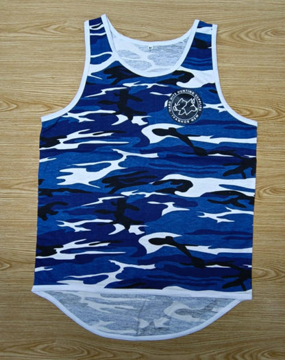 Hard Hits Hunting Supplies Singlets Blue Camo