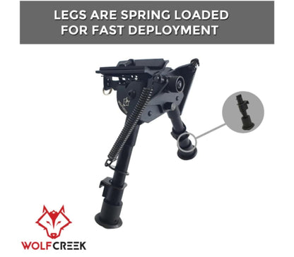 Wolf Creek Quick Draw 6"- 9" Swivel Bipod